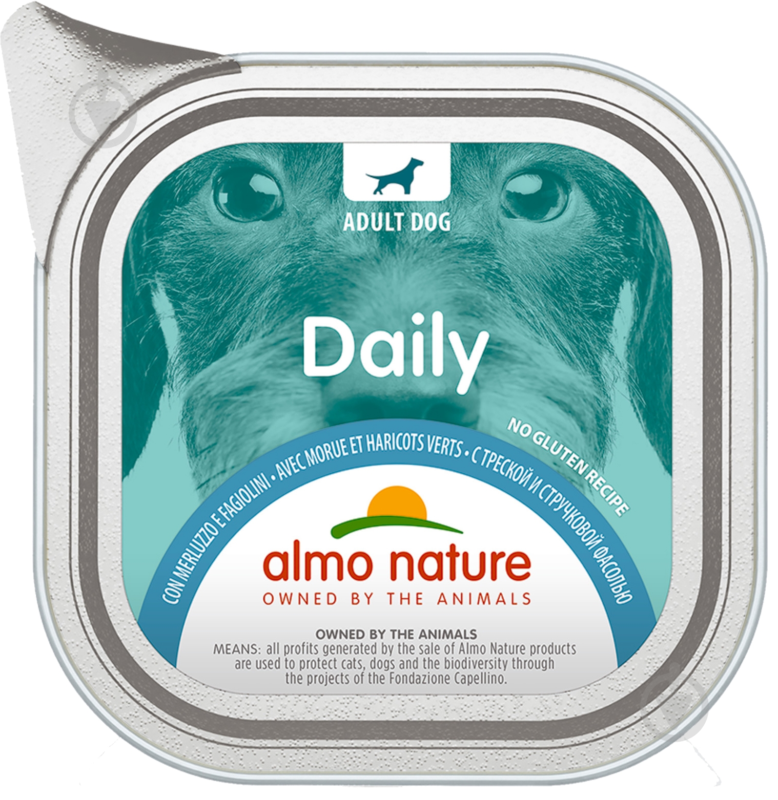 Консерва для собак для всех пород Almo Nature Daily Dog треска и зеленая фасоль 100 г - фото 1 Консерва для собак для всех пород Almo Nature Daily Dog треска и зеленая фасоль 100 г - фото 1