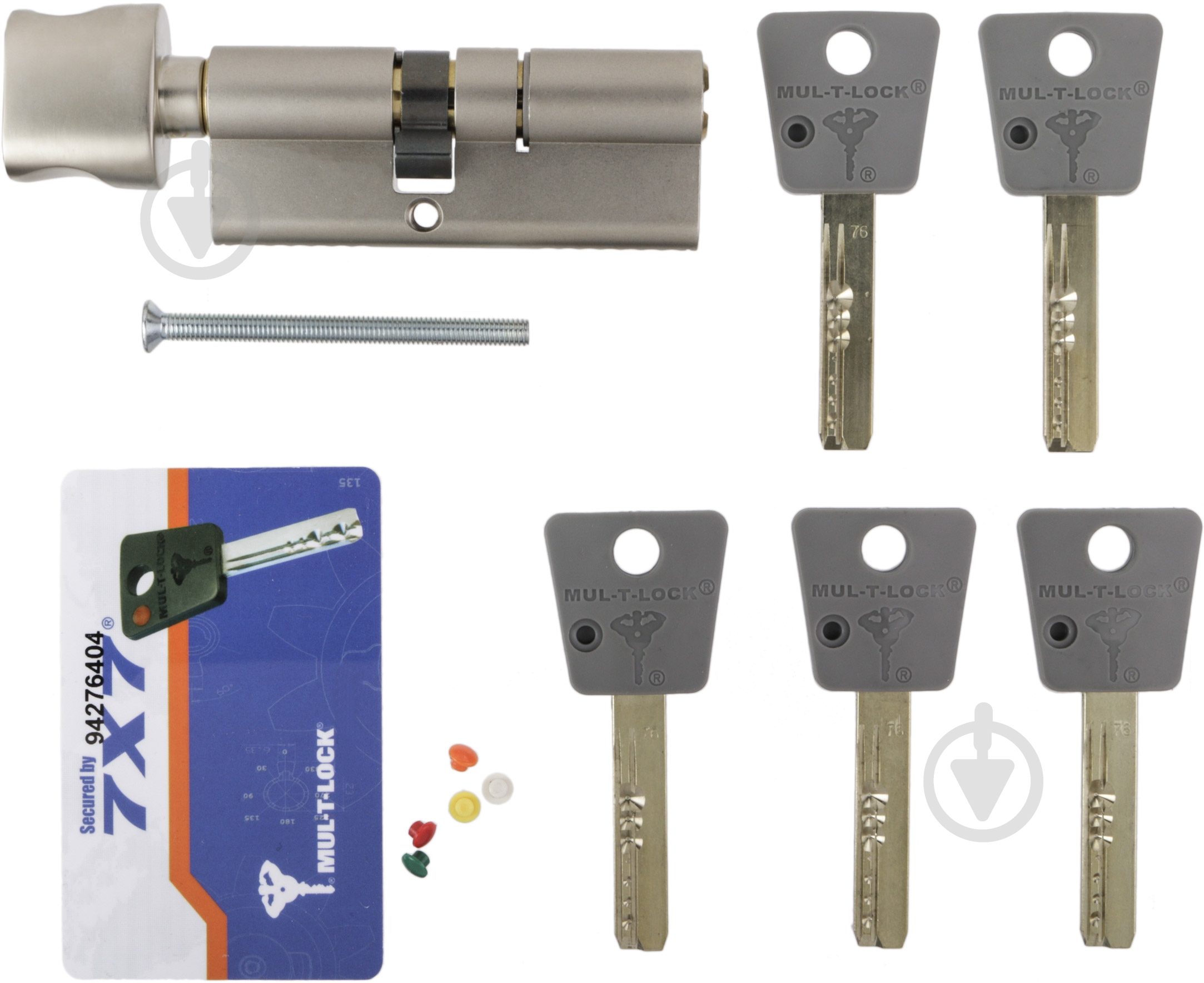 Циліндр Mul-T-Lock 7х7 45x35 ключ-вороток 80 мм нікель - фото 4 Циліндр Mul-T-Lock 7х7 45x35 ключ-вороток 80 мм нікель - фото 4