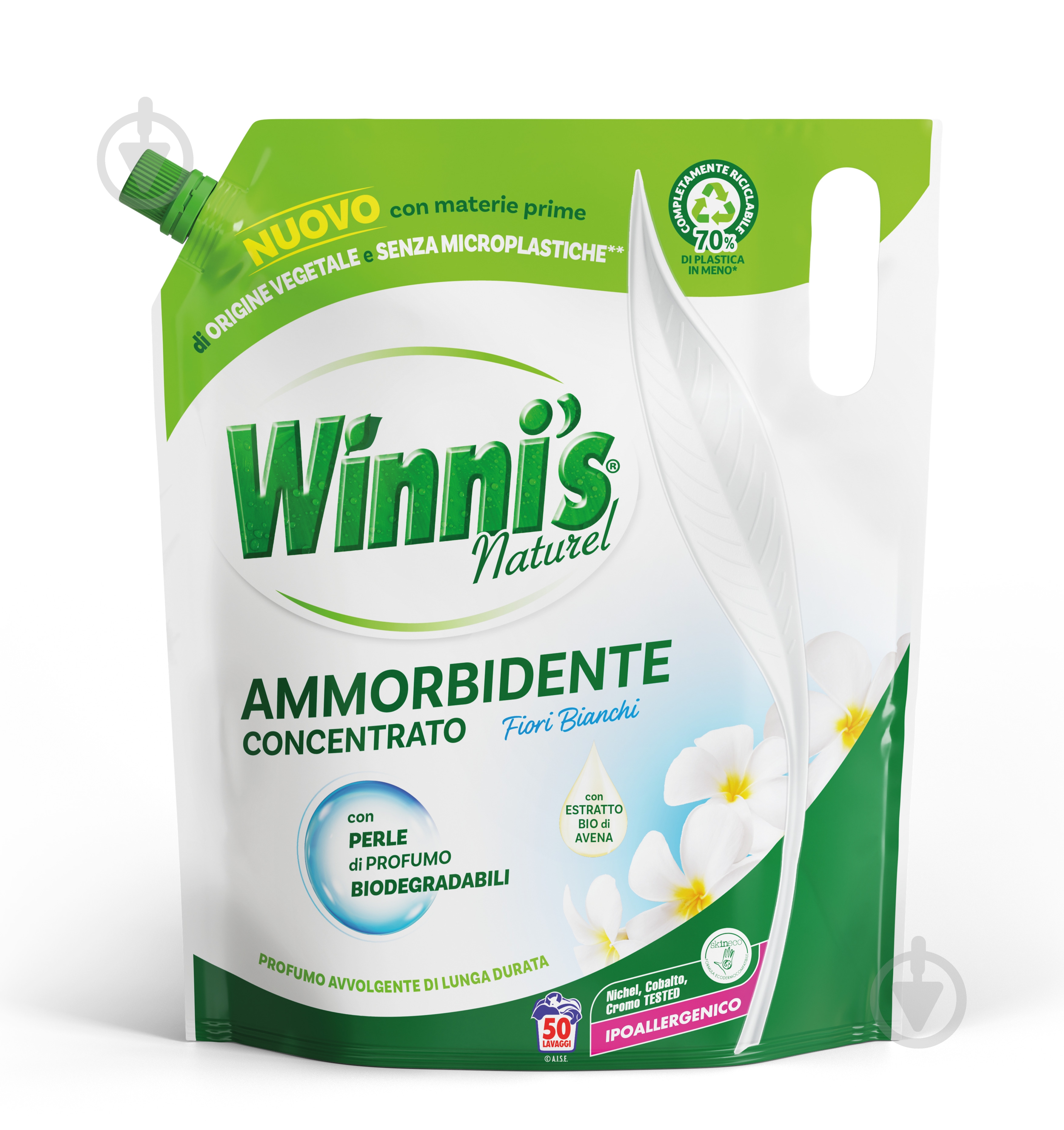 Кондиционер-ополаскиватель Winni's Ammorbidente Ecoformato Fiori Bianchi 1,25 л - фото 1