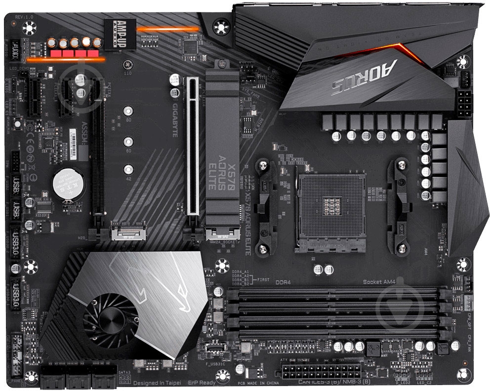 Материнская плата Gigabyte X570 AORUS ELITE (Socket AM4, AMD X570, ATX) - фото 4 Материнская плата Gigabyte X570 AORUS ELITE (Socket AM4, AMD X570, ATX) - фото 4