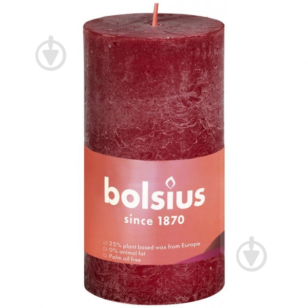 Свеча Рустик столбик SHINE 100/50 бордо Bolsius - фото 1