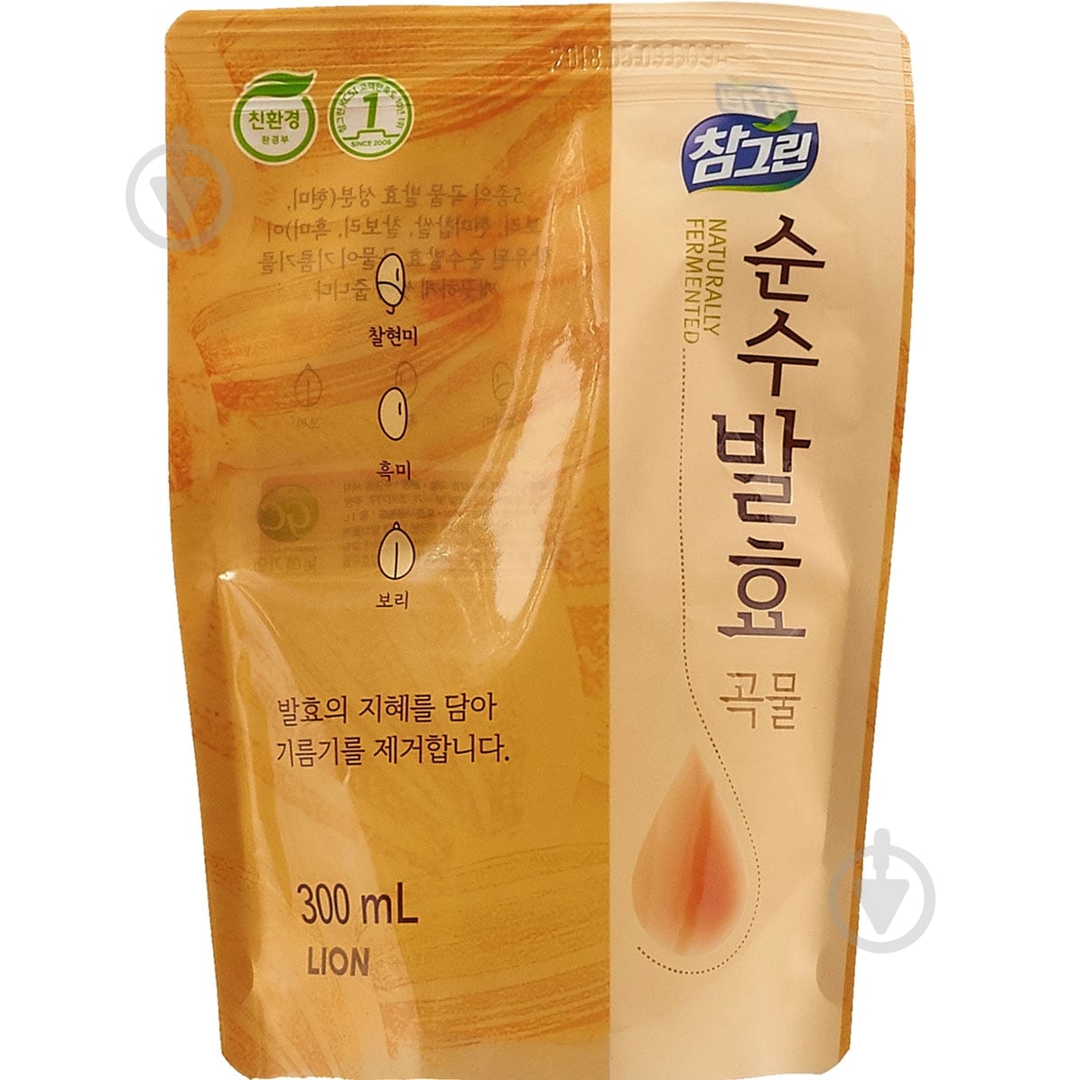 Средство для ручного мытья посуды LION KOREA Chamgreen 5 злаков 0,31 л - фото 1 Средство для ручного мытья посуды LION KOREA Chamgreen 5 злаков 0,31 л - фото 1