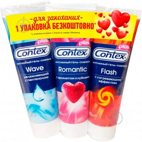 Інтимна гель-змазка Contex Wave + Romantic + Flash 30 мл - фото 1 Інтимна гель-змазка Contex Wave + Romantic + Flash 30 мл - фото 1