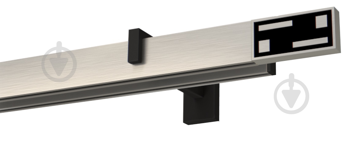 Комплект карнизу Quadrum G-Tech подвійний 14/200 см чорний/сталь профіль з чорними гачками - фото 2 Комплект карнизу Quadrum G-Tech подвійний 14/200 см чорний/сталь профіль з чорними гачками - фото 2