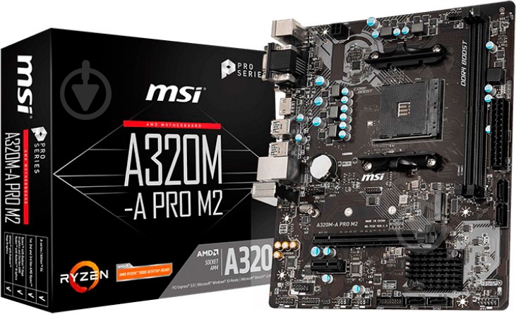 Материнская плата MSI A320M-A PRO M2 (Socket AM4, AMD A320, mirco ATX) - фото 5