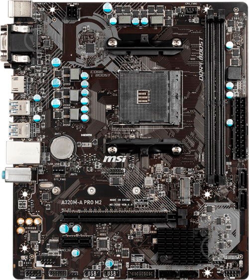 Материнская плата MSI A320M-A PRO M2 (Socket AM4, AMD A320, mirco ATX) - фото 3