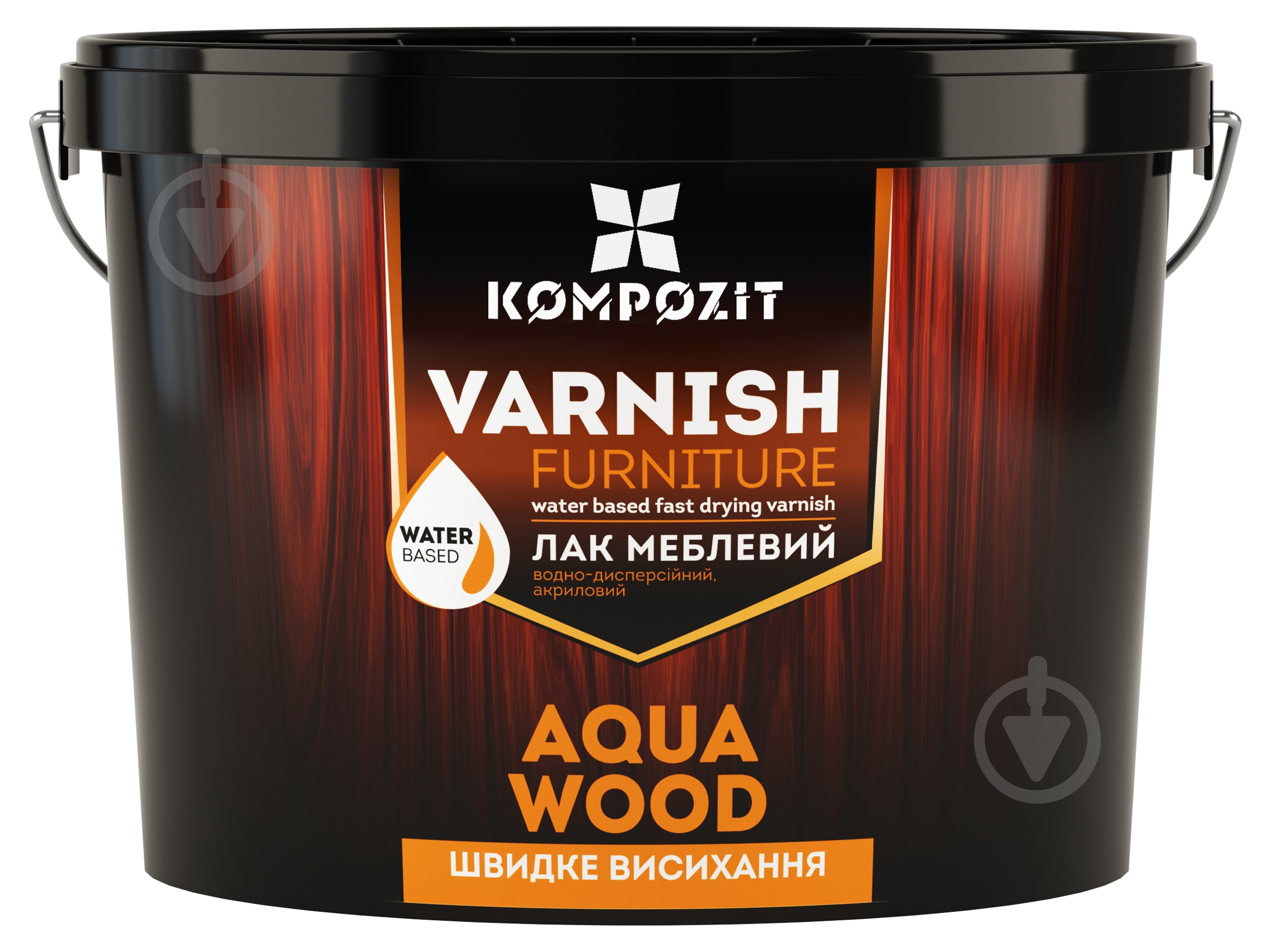 Лак мебельный AQUA WOOD Kompozit глянец 0,75 л бесцветный - фото 1