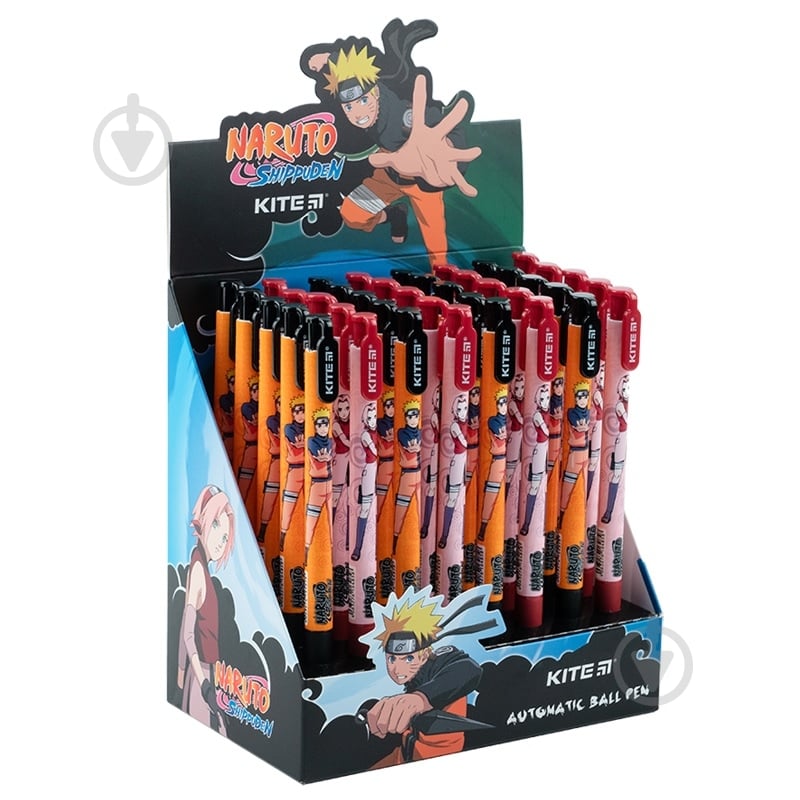 Ручка шариковая KITE Naruto автомат синяя - фото 1