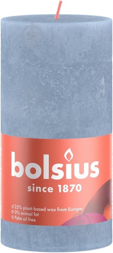 Свеча Рустик столбик SHINE 130/68 голубая Bolsius - фото 1