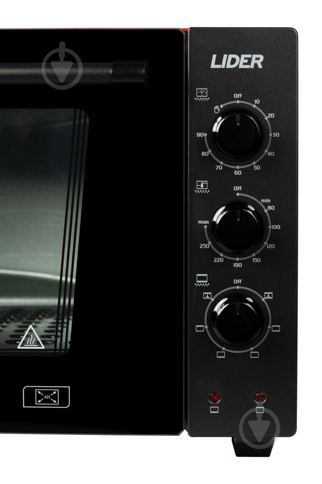 Електрична піч Lider 4223 LUX BLACK-BLACK-RED - фото 2
