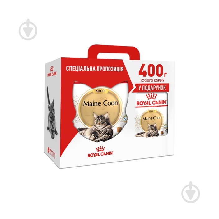 Корм сухий для дорослих котів породи мейн-кун Royal Canin Maine Сoon Adult 2 кг + 400 г домашня птиця, кукурудза, рис 2,4 - фото 1 Корм сухий для дорослих котів породи мейн-кун Royal Canin Maine Сoon Adult 2 кг + 400 г домашня птиця, кукурудза, рис 2,4 - фото 1