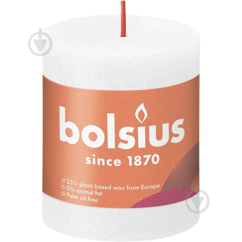 Свеча Рустик столбик SHINE 80/68 белая Bolsius - фото 1