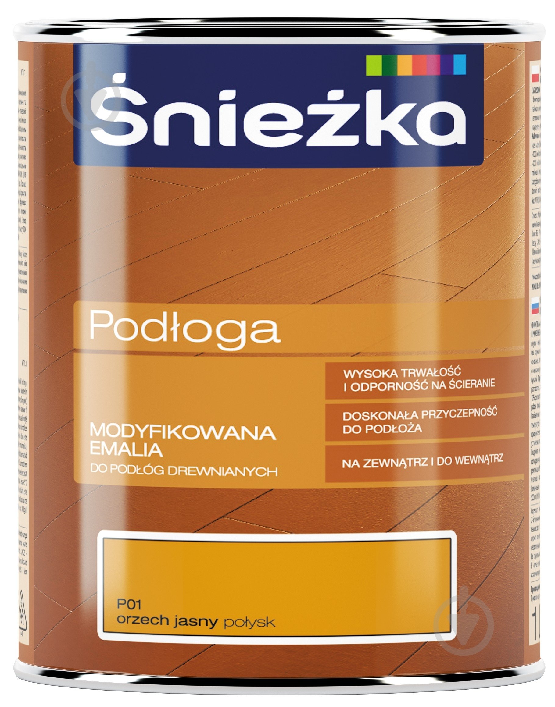Емаль Sniezka для підлоги Podloga горіх світлий напівглянець 0,8 л - фото 1