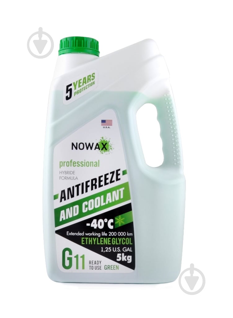 ᐉ Антифриз Nowax G11 -40 °С (NX05003) G11 готовый 5 кг зеленый