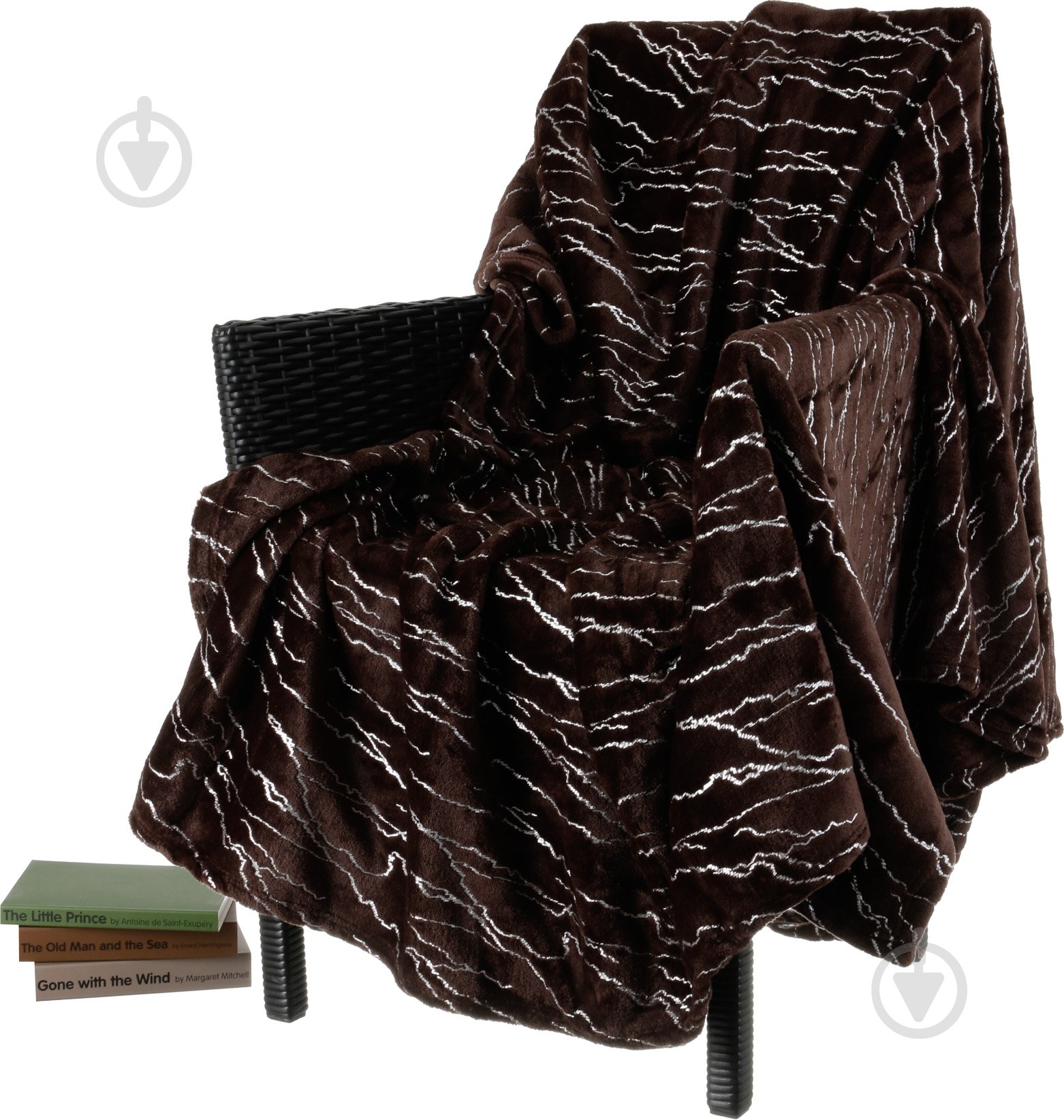 Плед Basic Marble Silver 160x200 см коричневый La Nuit - фото 1