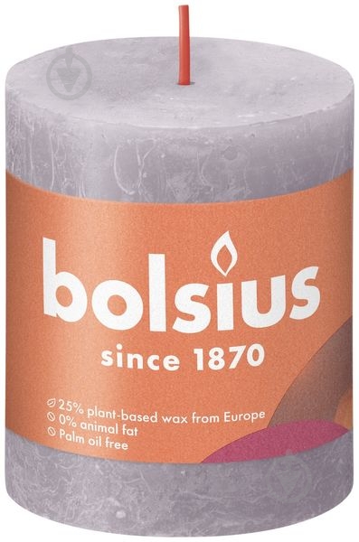 Свеча Рустик столбик SHINE 80/68 лаванда Bolsius - фото 1 Свеча Рустик столбик SHINE 80/68 лаванда Bolsius - фото 1
