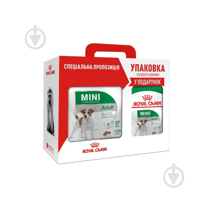 Корм сухой для взрослых собак для малых пород Royal Canin Mini Ad 2 кг + 800 г (домашняя птица) 2 кг - фото 1 Корм сухой для взрослых собак для малых пород Royal Canin Mini Ad 2 кг + 800 г (домашняя птица) 2 кг - фото 1