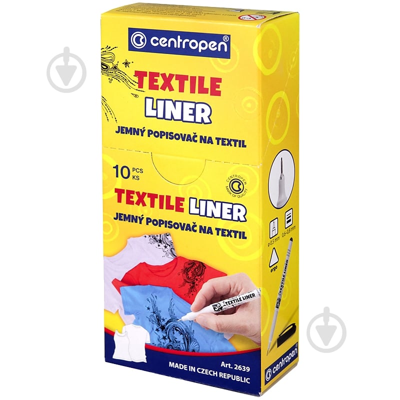 Маркеры для тканей Centropen Textile Liner черный 2639/01 - фото 2