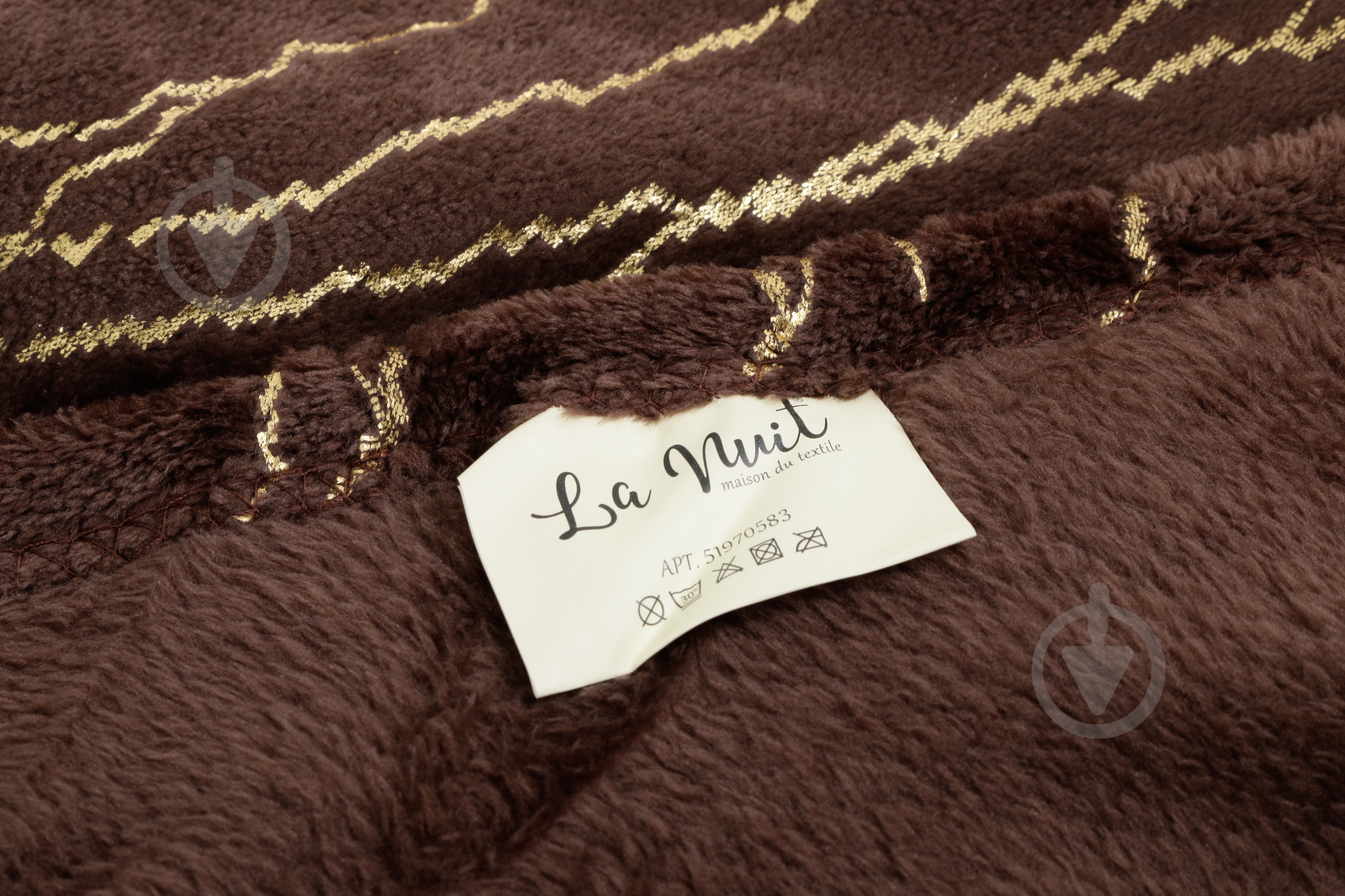 Плед Basic Marble Gold 200x220 см коричневый La Nuit - фото 4