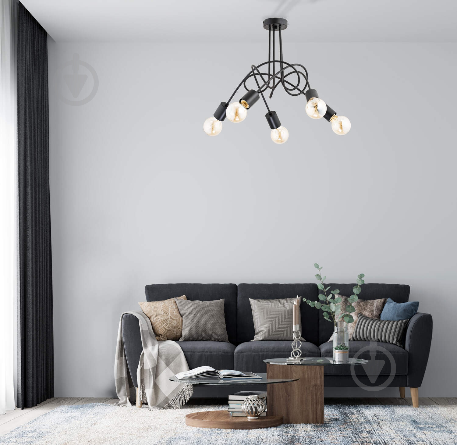 Люстра потолочная ALFA Tango 5xE27 черный 23175 - фото 2 Люстра потолочная ALFA Tango 5xE27 черный 23175 - фото 2