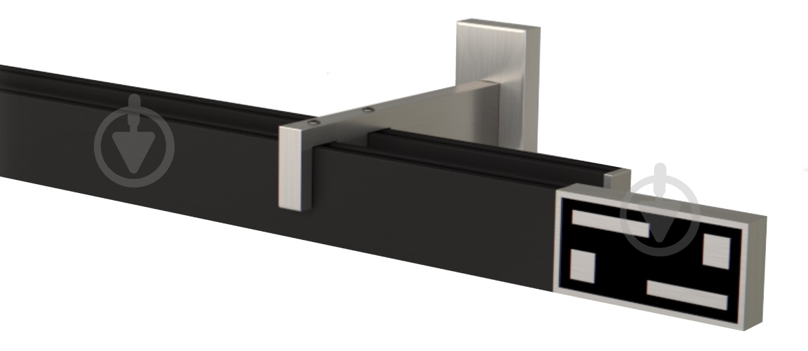 Комплект карнизу Quadrum G-Tech подвійний 14/300 см сталь/чорний профіль з чорними гачками - фото 1 Комплект карнизу Quadrum G-Tech подвійний 14/300 см сталь/чорний профіль з чорними гачками - фото 1