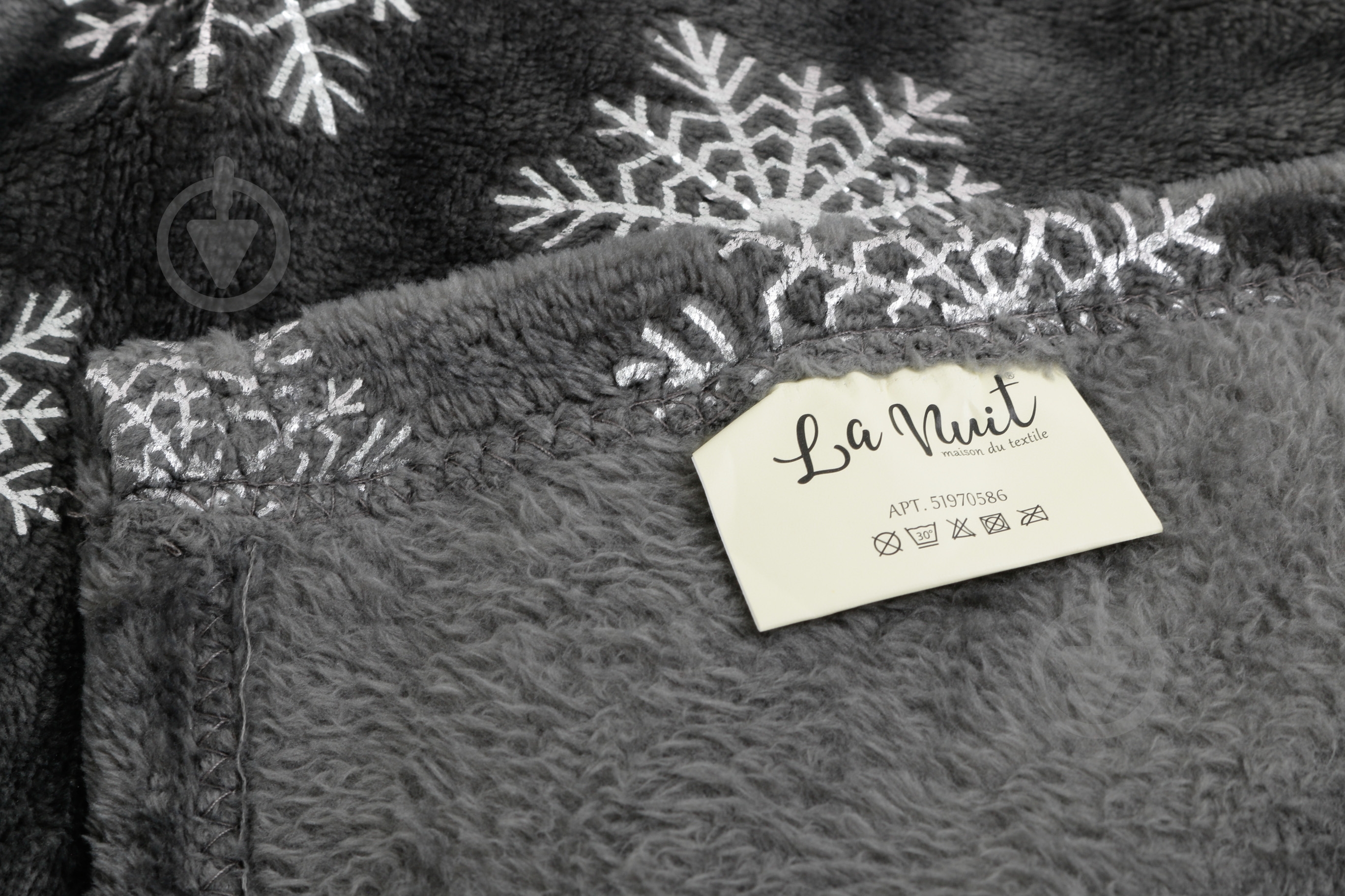 Плед Basic Glitter Snow 150x190 см серый с белым La Nuit - фото 4 Плед Basic Glitter Snow 150x190 см серый с белым La Nuit - фото 4