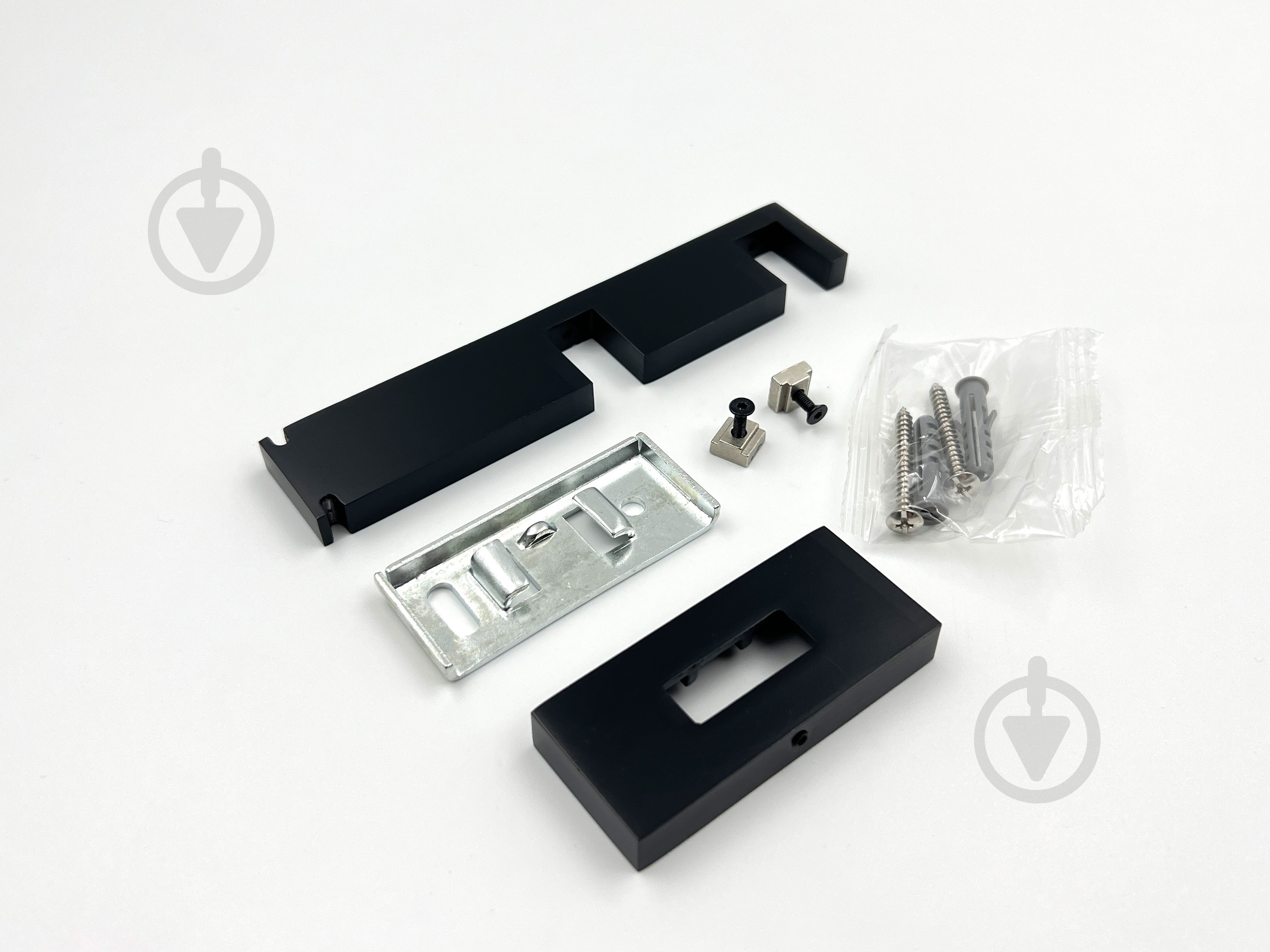 Комплект карниза Quadrum G-Tech двойной 14/350 см сталь/черный профиль с черными крючками - фото 6