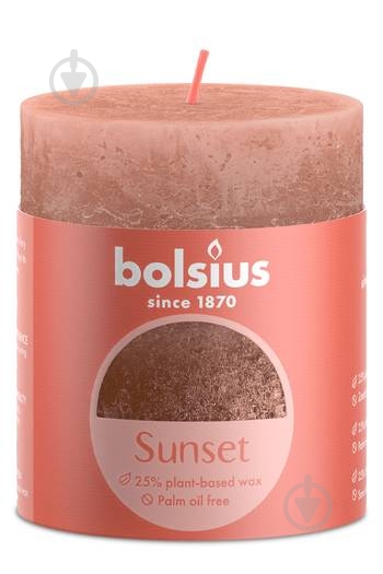 Свеча Рустик столбик SUNSET 80/68 карамельно-медная Bolsius - фото 1