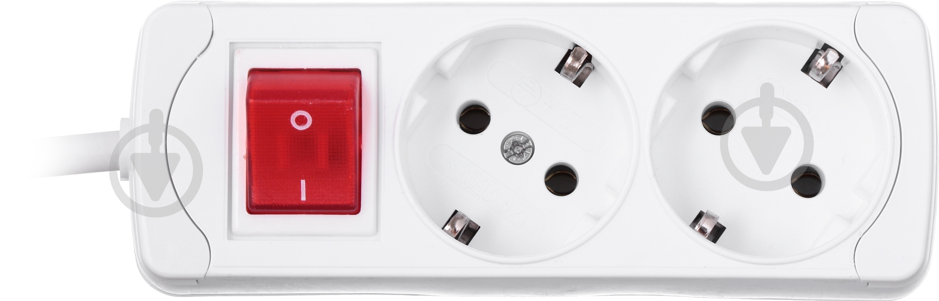 Подовжувач Gunsan 2 гн. 3 м з вимикачем білий із заземленням 2 гн. білий 3 м 2/3 з кн. з заз. - фото 3