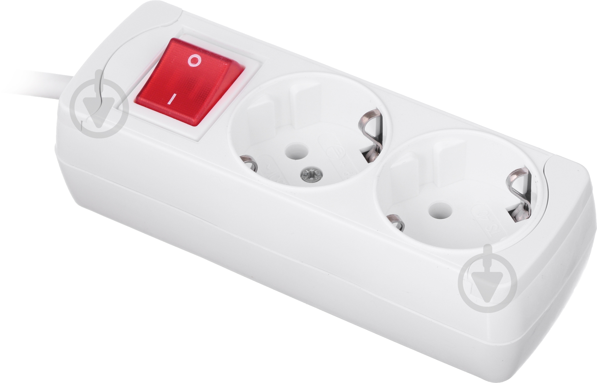 Подовжувач Gunsan 2 гн. 3 м з вимикачем білий із заземленням 2 гн. білий 3 м 2/3 з кн. з заз. - фото 2