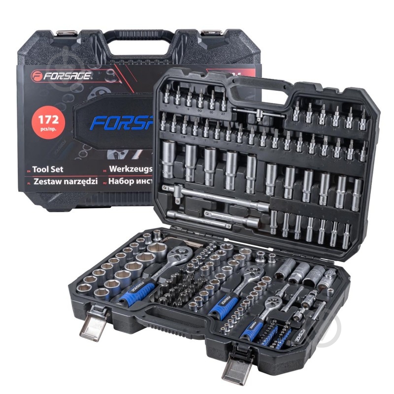 Набор головок и бит Forsage 1/2”(M)x1/4”(M)1/4"(F)×3/8"(M)3/8"(F)×1/2"(M) 172 шт. F-41723-5 - фото 2 Набор головок и бит Forsage 1/2”(M)x1/4”(M)1/4"(F)×3/8"(M)3/8"(F)×1/2"(M) 172 шт. F-41723-5 - фото 2