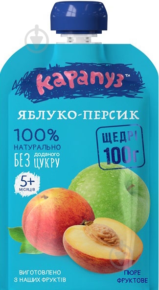 Пюре Карапуз Яблоко-персик пауч 100 г - фото 2
