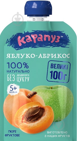 Пюре Карапуз Яблоко-абрикос пауч 100 г - фото 1
