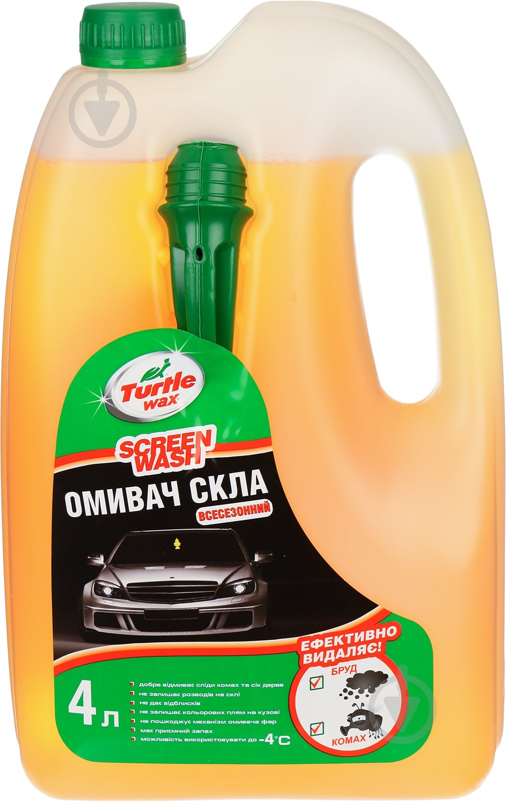 ᐉ Омивач скла TURTLE WAX Screen Wash всесезонні -4 °С 4 л • Краща
