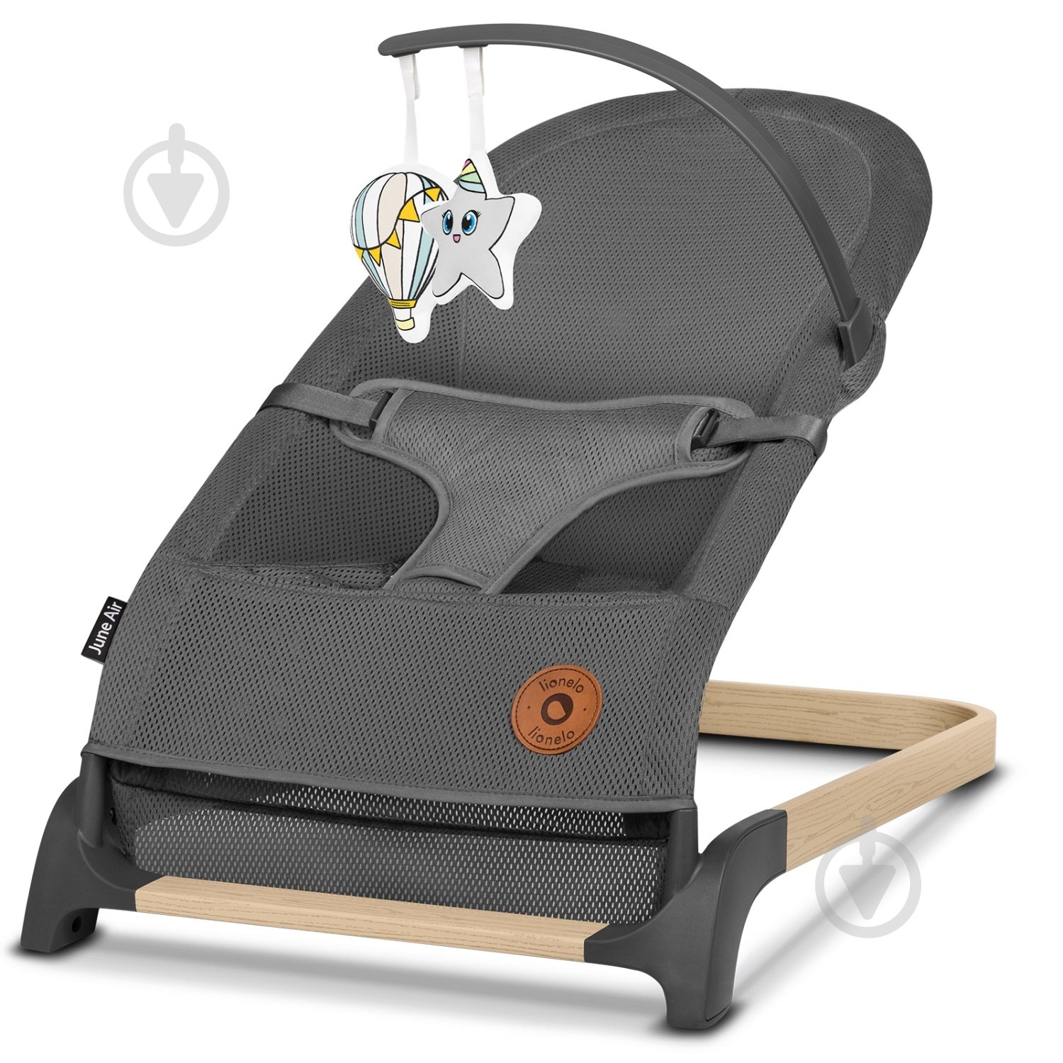 Шезлонг Lionelo LO-JUNE AIR GREY GRAPHITE - фото 1 Шезлонг Lionelo LO-JUNE AIR GREY GRAPHITE - фото 1