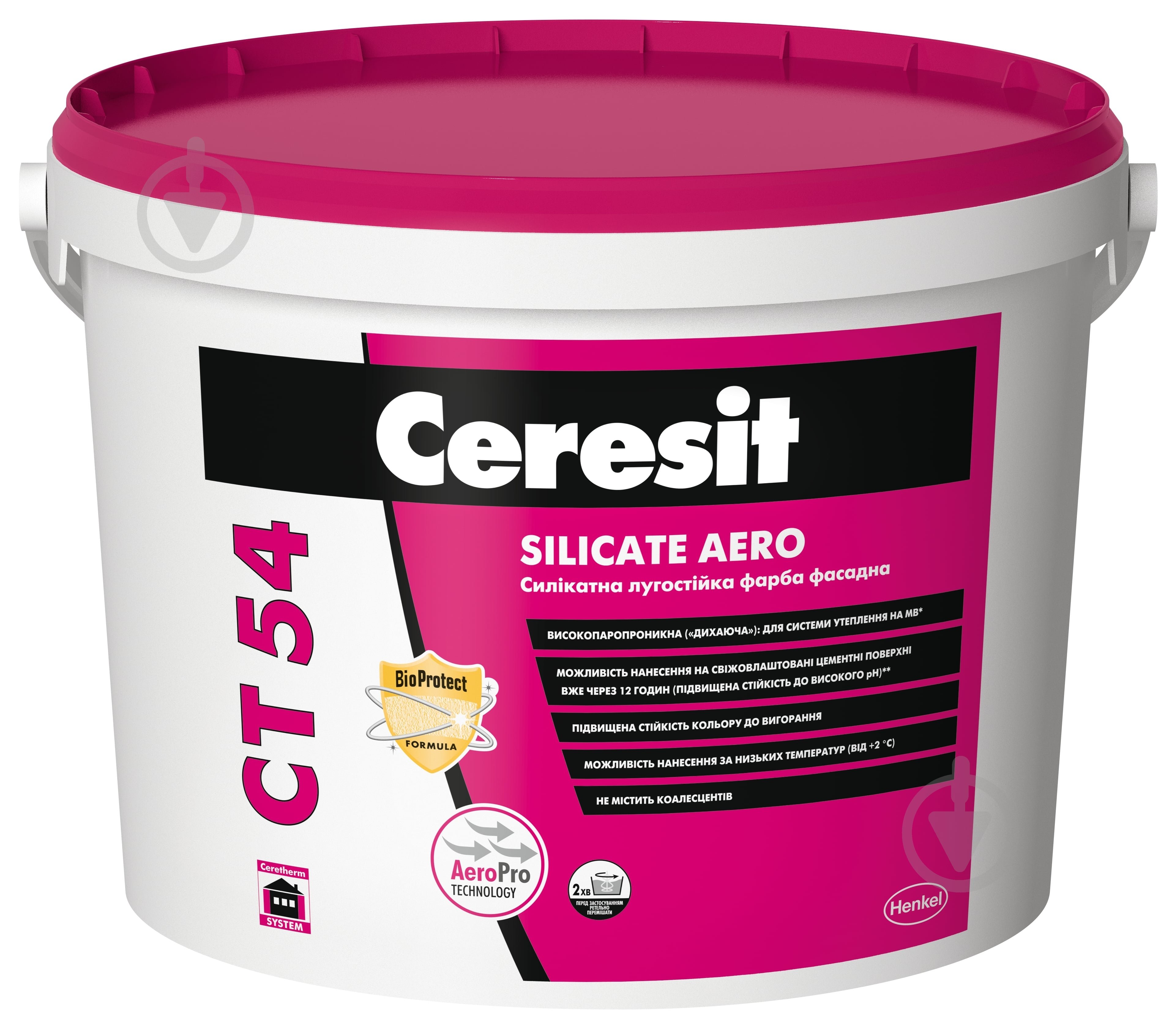 Краска фасадная силикатная Ceresit Ct 54 Silicate Aero База А белый 10 л - фото 1 Краска фасадная силикатная Ceresit Ct 54 Silicate Aero База А белый 10 л - фото 1