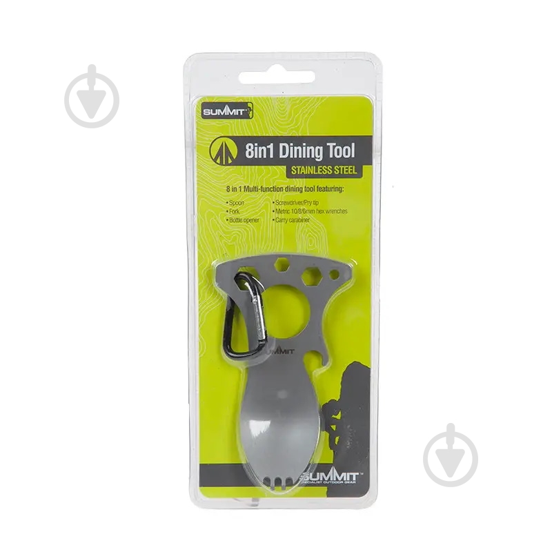 Ложка Summit МУЛЬТИТУЛ З КАРАБІНОМ 8-IN-1 MULTI FUNCTION DINING TOOL - фото 2