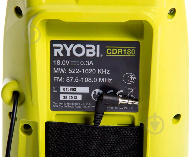 Строительная колонка с радио RYOBI CDR180M - фото 5