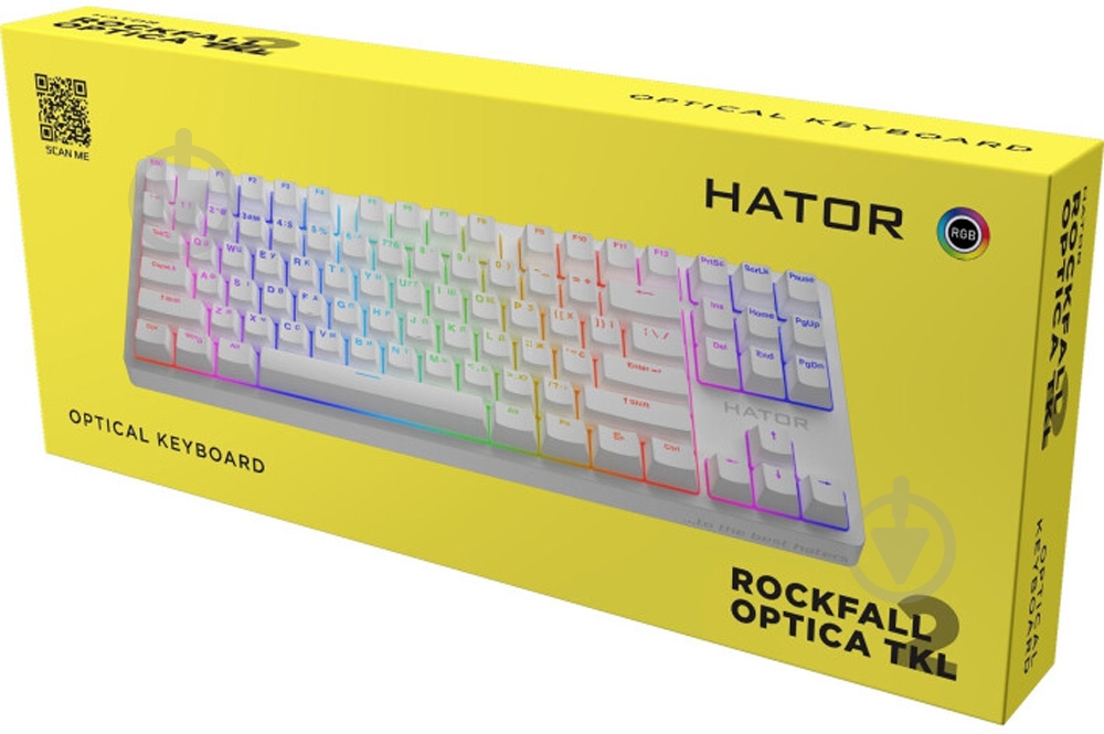 Клавиатура Hator Rockfall 2 Optica TKL black (HTK-731) white - фото 6