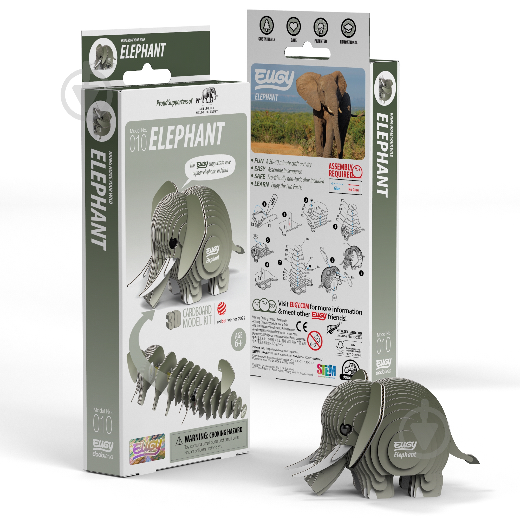 Пазлы картонные EUGY Зоопарк Слон XEG-010 - фото 1