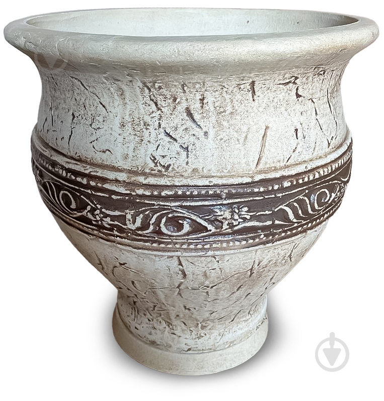 Горщик посадковий шамот Венеція круглий античний коричневий із білим 30 л Наша Кераміка - фото 1 Горщик посадковий шамот Венеція круглий античний коричневий із білим 30 л Наша Кераміка - фото 1