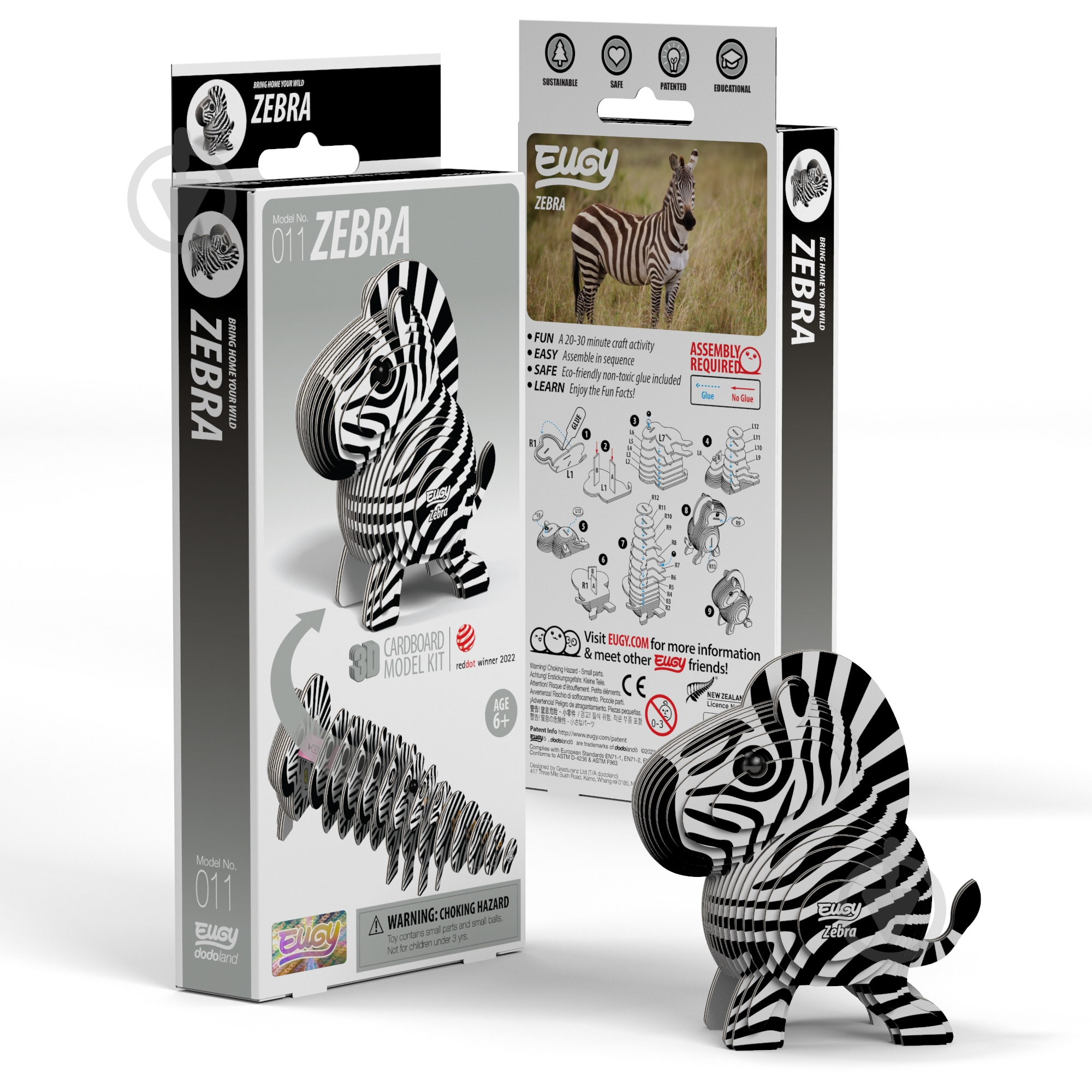 Пазлы картонные EUGY Зоопарк Зебра XEG-011 - фото 1