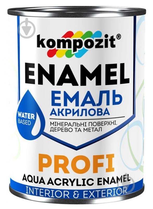 Эмаль Kompozit акриловая Profi коричневий глянец 0,8 л - фото 1