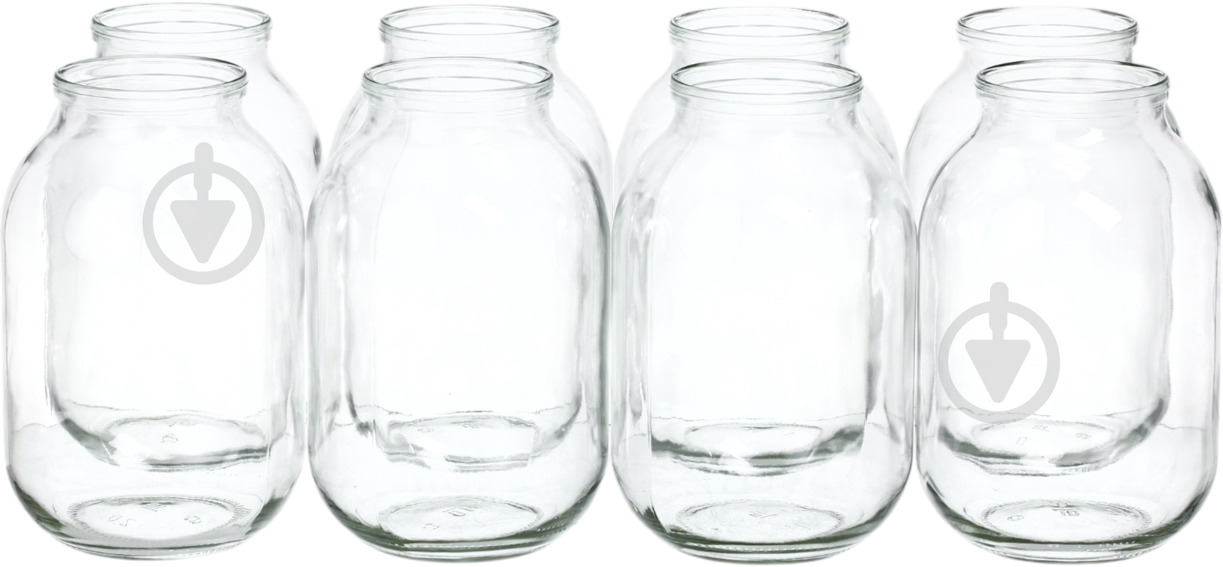 Набор банок для консервации Скляний альянс СКО 82 мм 2 л 8 шт. - фото 1 Набор банок для консервации Скляний альянс СКО 82 мм 2 л 8 шт. - фото 1