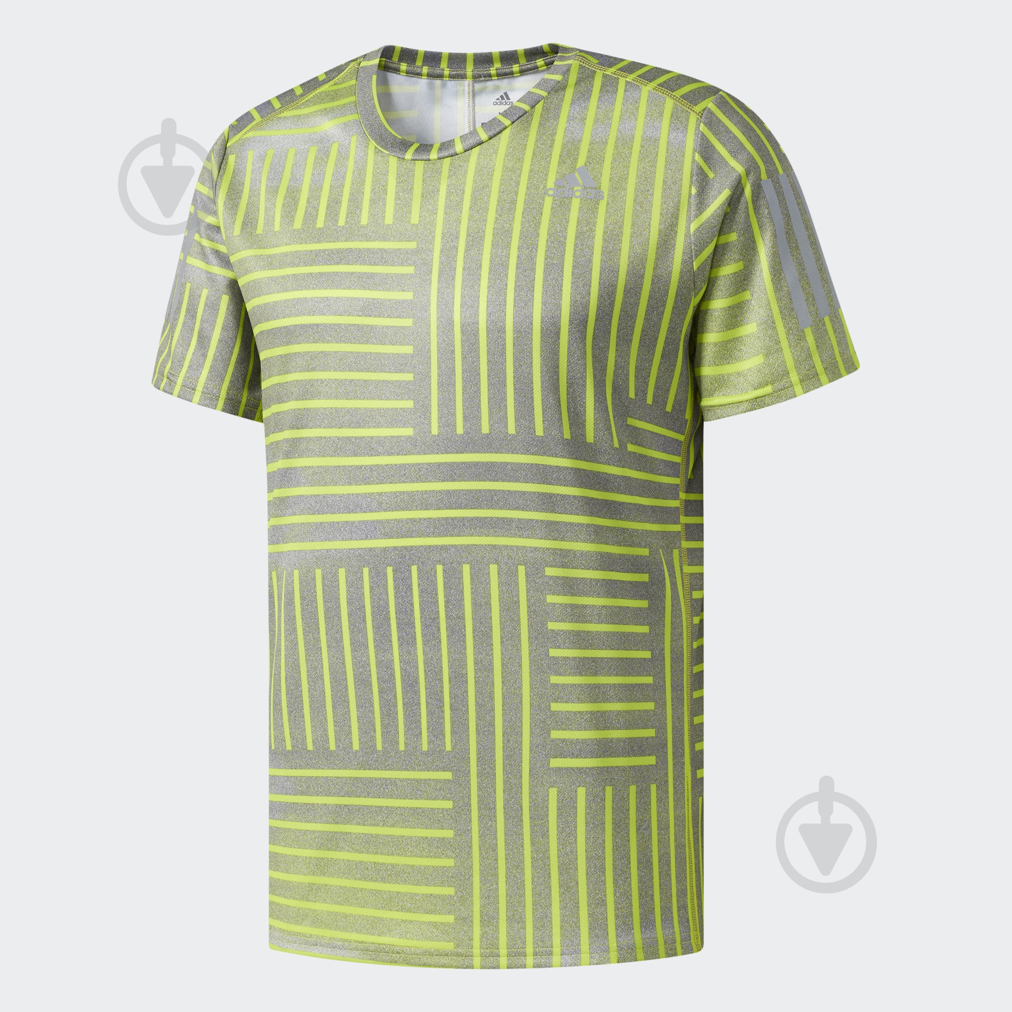 Футболка Adidas RS PRINT SS TEE BS4685 р.L салатовый с серым - фото 1