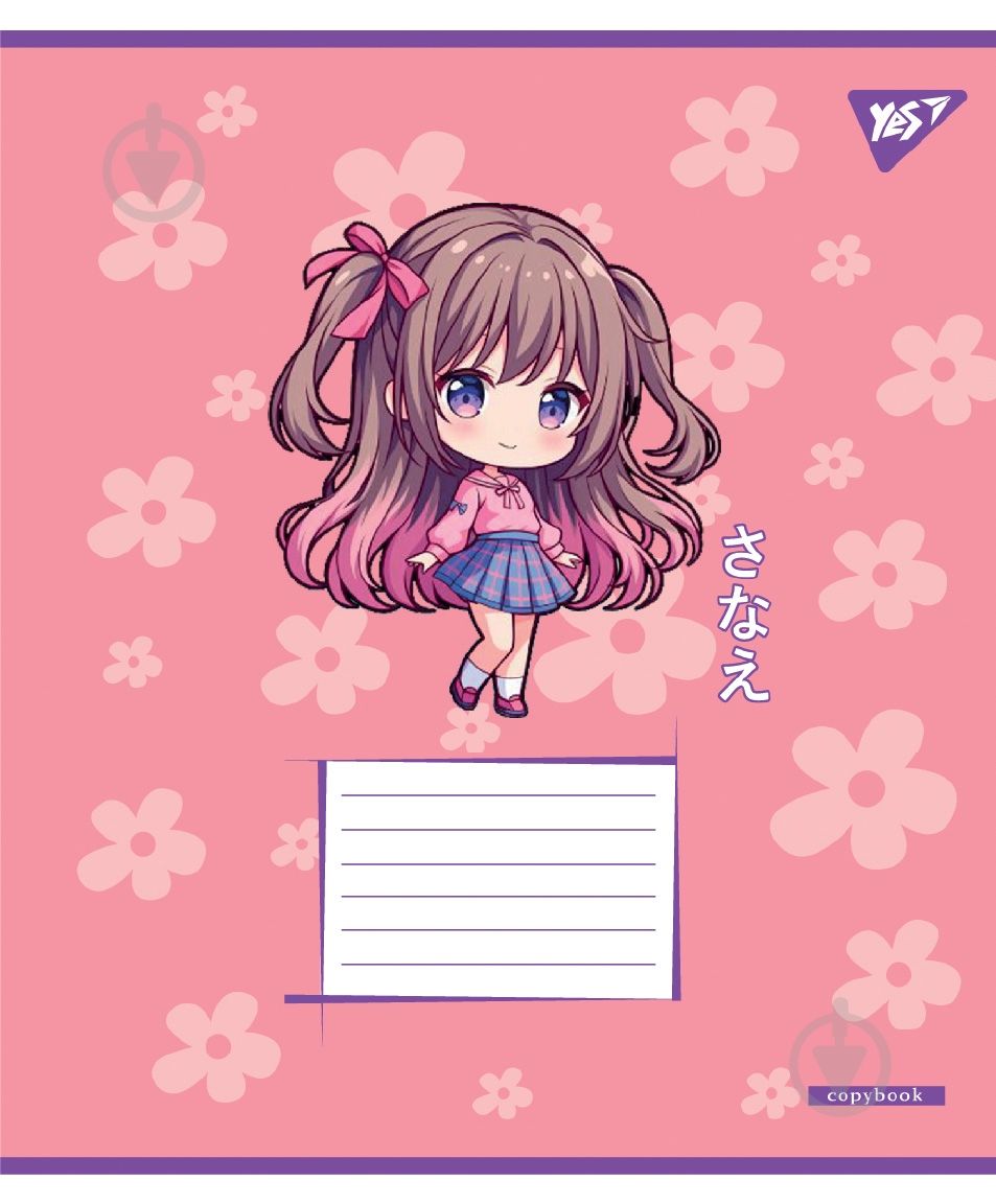 Набір шкільних зошитів Anime girls 12 аркушів клітинка 5 шт. YES - фото 3