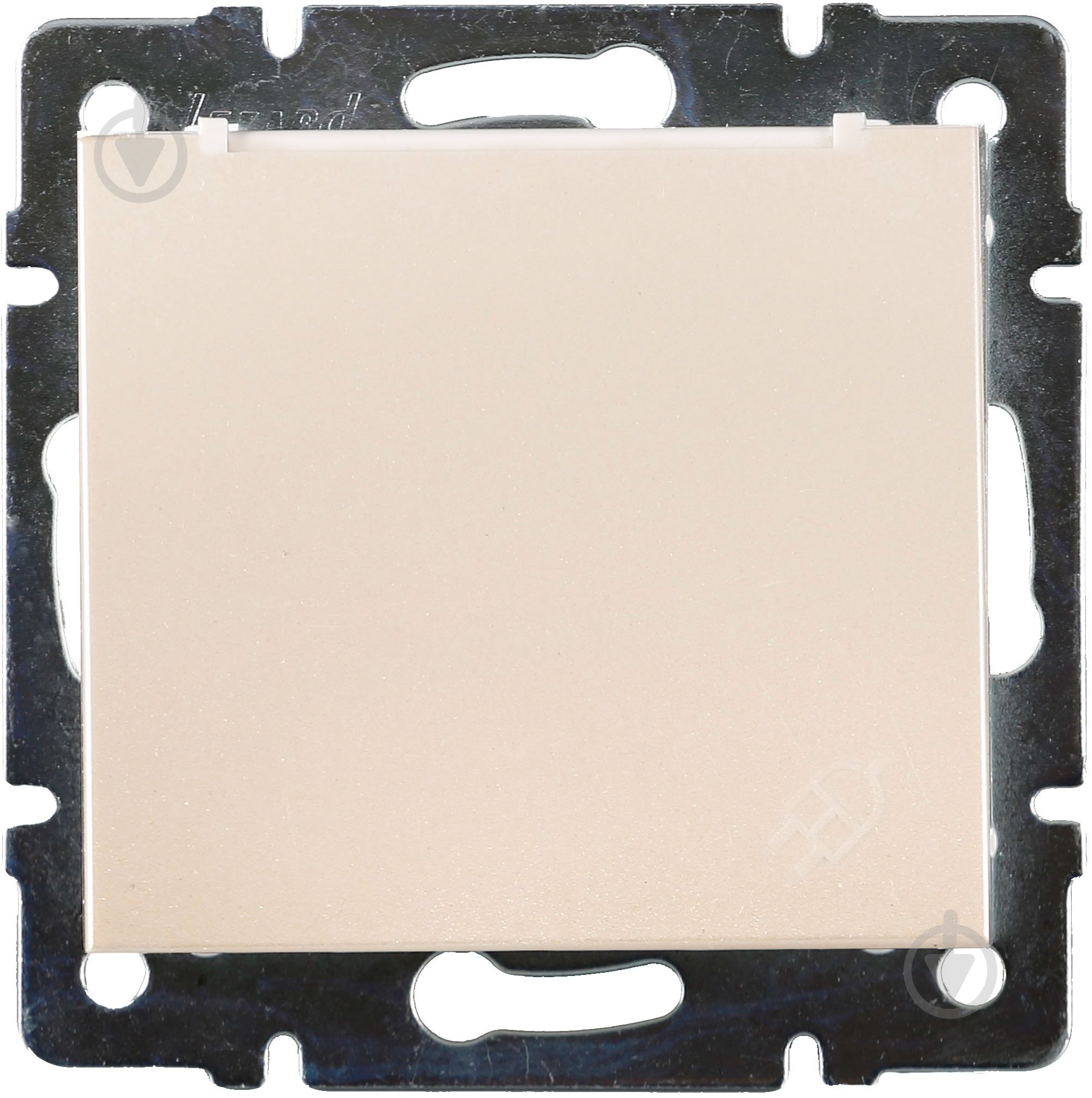 Розетка с заземлением Lezard Rain без шторок с крышкой жемчужно-белый 703-3088-123B - фото 1