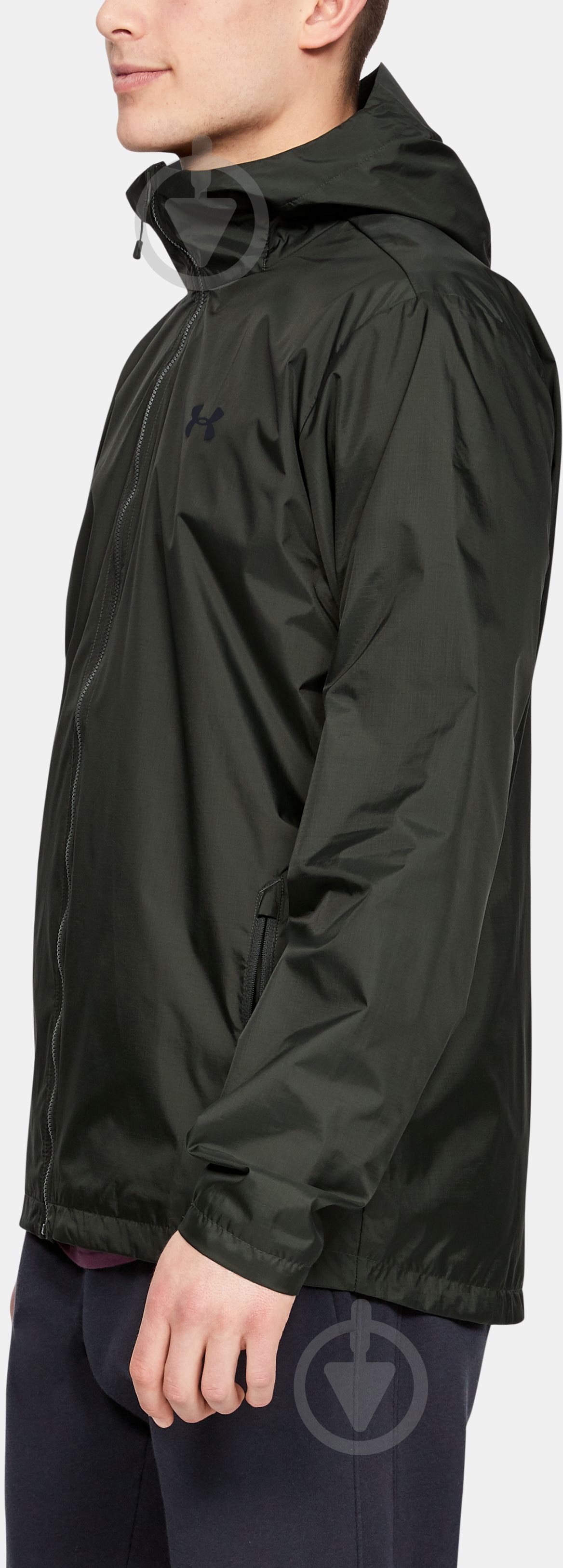 Вітрівка чоловіча Under Armour UA Forefront Rain Jacket 1321439-310 р.S зелена - фото 5 Вітрівка чоловіча Under Armour UA Forefront Rain Jacket 1321439-310 р.S зелена - фото 5