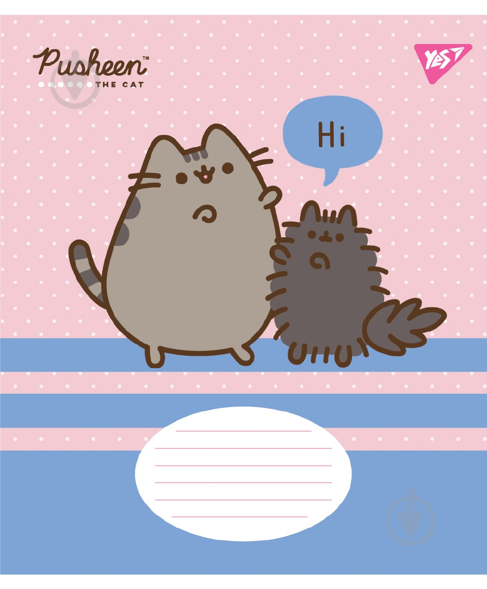 Набір шкільних зошитів Pusheen The Cat 12 аркушів клітинка 5 шт. YES - фото 3