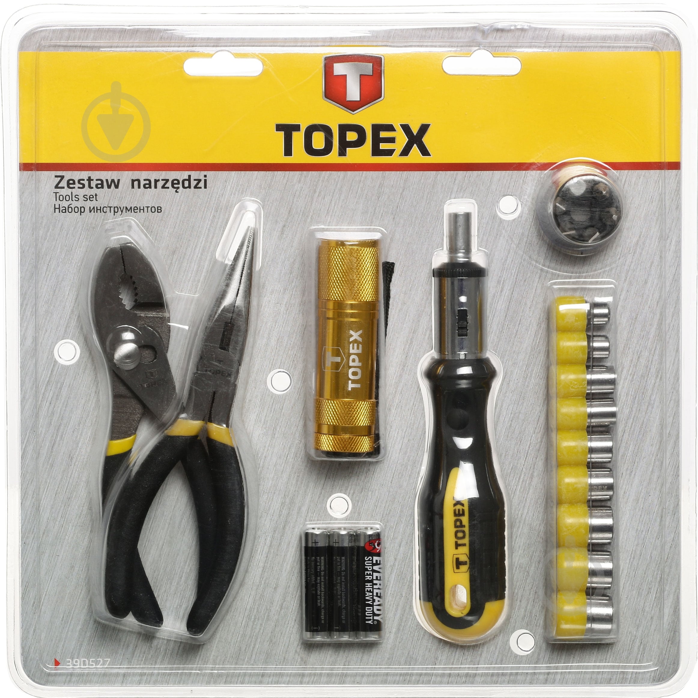 Набор ручного инструмента Topex 22 шт. 39D527 - фото 1